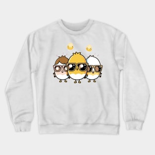 These eggcellent friends are ready for some sunny adventures Crewneck Sweatshirt